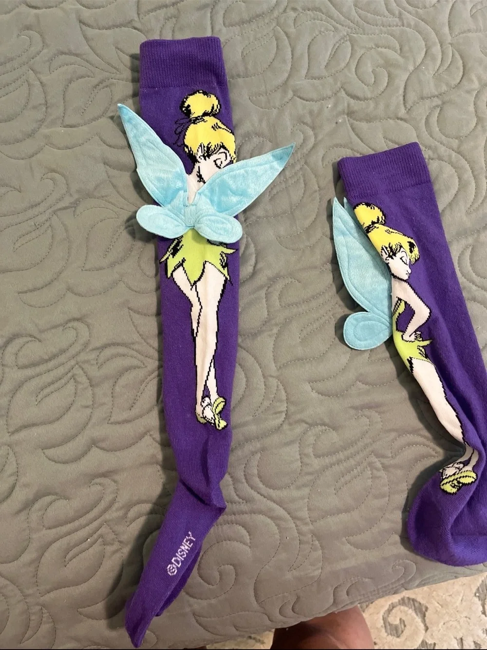 Disney Tinkerbell Socks with Light Blue Wing Accents